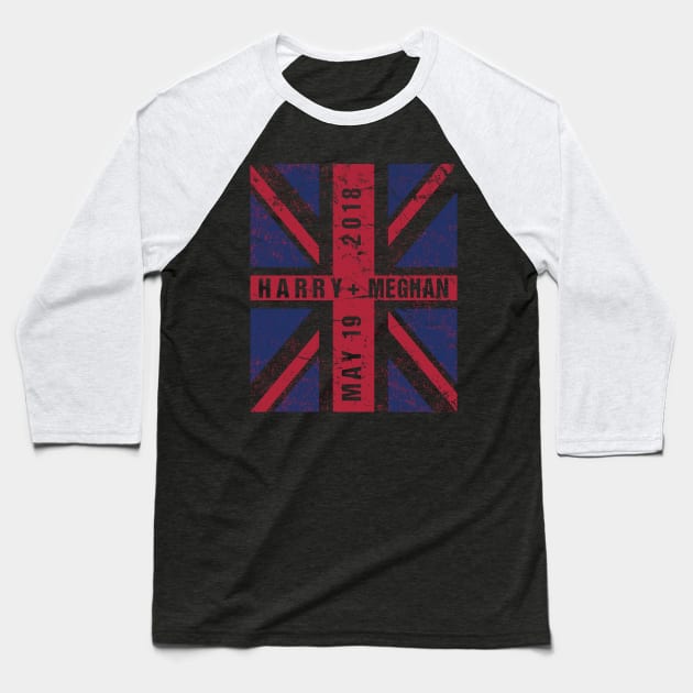 Harry Plus Meghan Royal Wedding Union Jack Baseball T-Shirt by Flippin' Sweet Gear